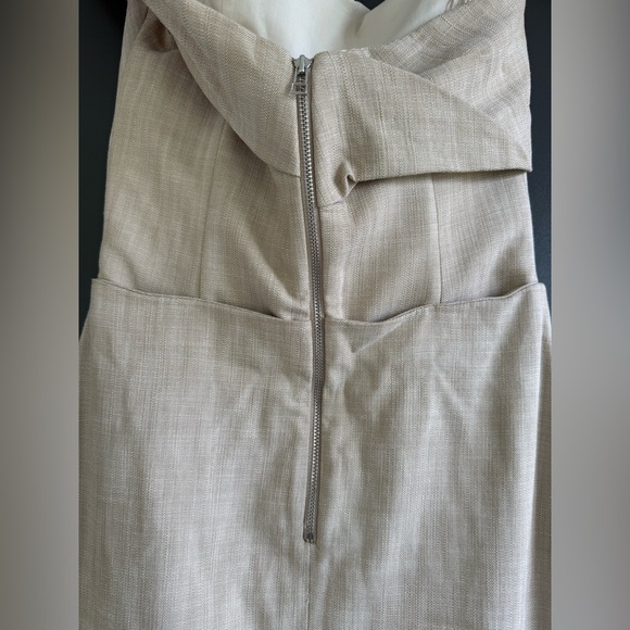 NWT • Zara Asymmetrical Slip MIDI Taupe Dress • XS - Picture 14 of 15